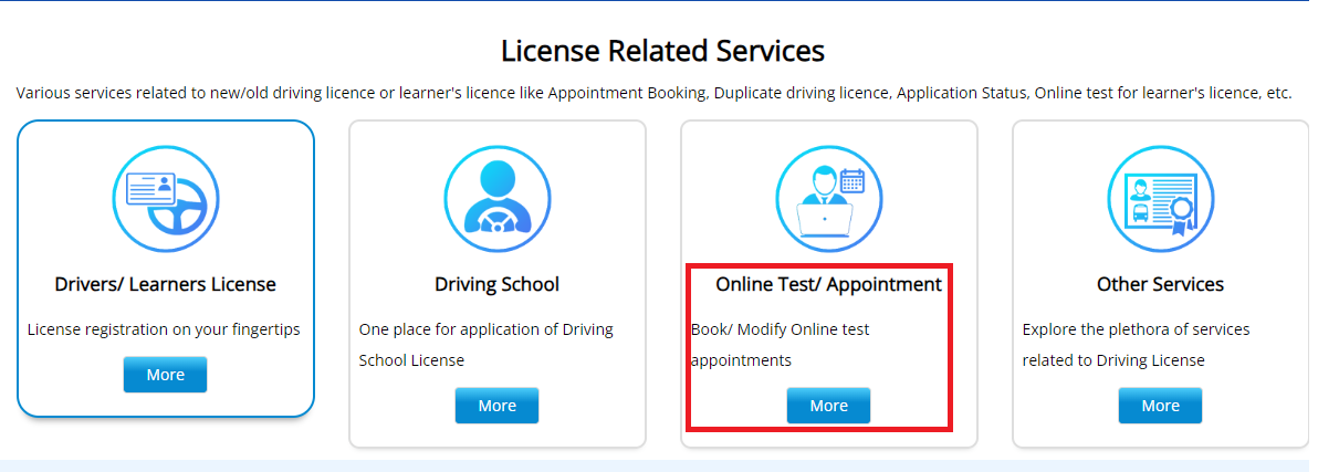 Online test Appointment